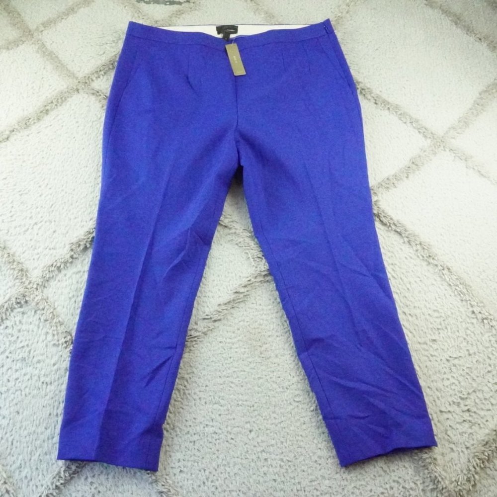 J. Crew Purple Cropped Stretch Trousers